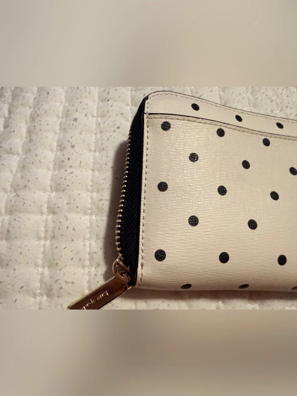 Kate Spade Minnie Mouse Polka Dot Zip Wallet - White, Black, Red